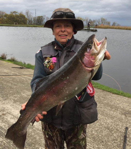 Lady with fish What you're fishing for